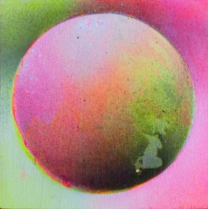 Gumball 1, 5x5 inches, acrylic on panel, 2016
